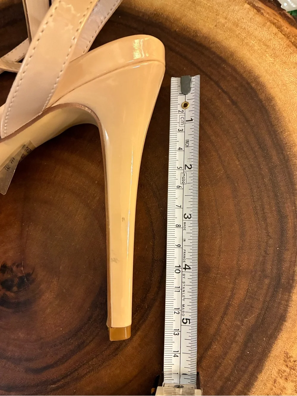 bebe Nude Patent Platform Stiletto Sandals